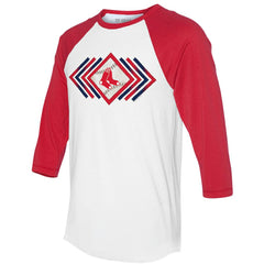 Boston Red Sox Tiny Turnip Women's Prism Arrows 3/4-Sleeve Raglan T-Shirt White