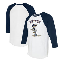 Houston Astros Tiny Turnip Women's Slugger 3/4-Sleeve Raglan T-Shirt White/Navy