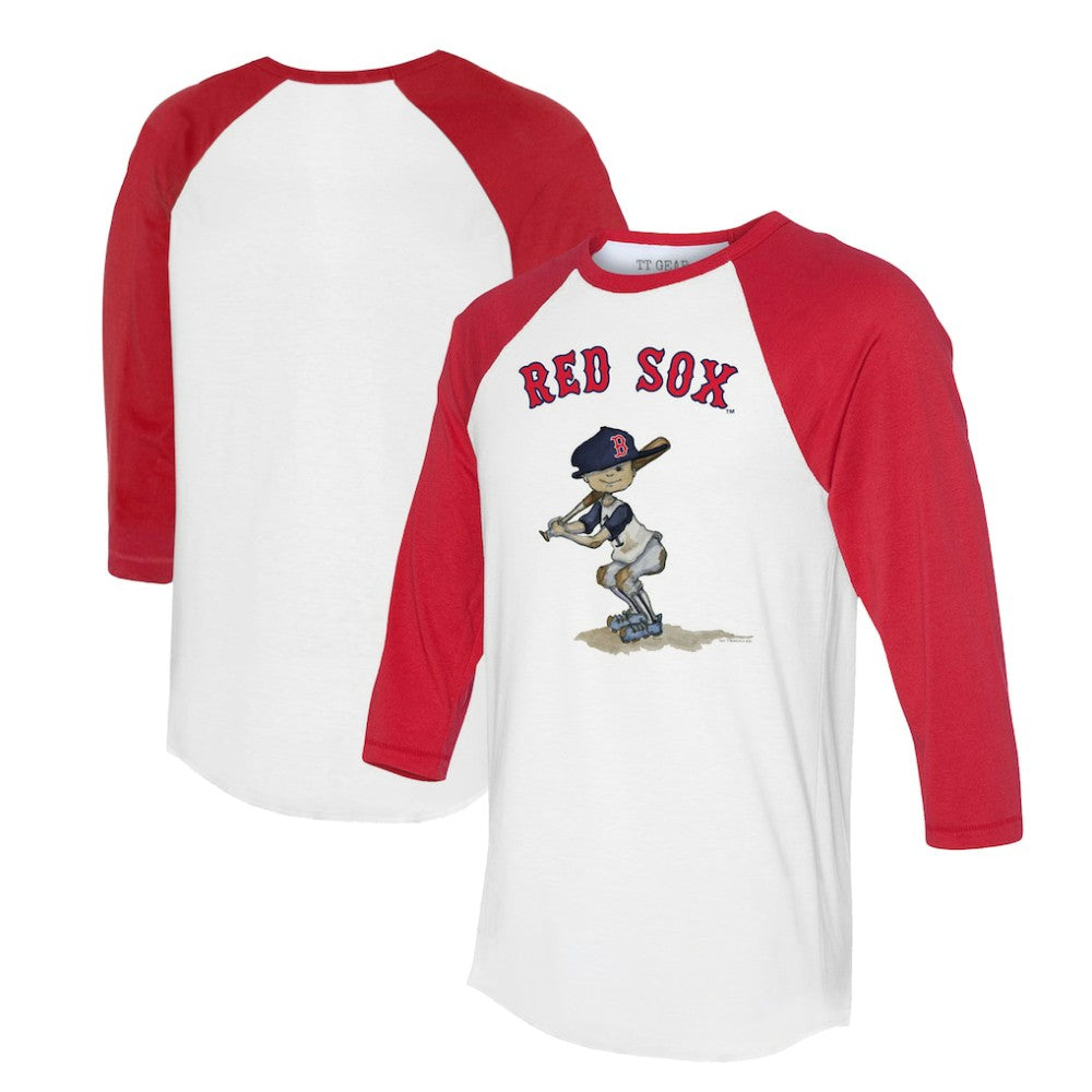 Boston Red Sox Tiny Turnip Women's Slugger 3/4-Sleeve Raglan T-Shirt White/Red