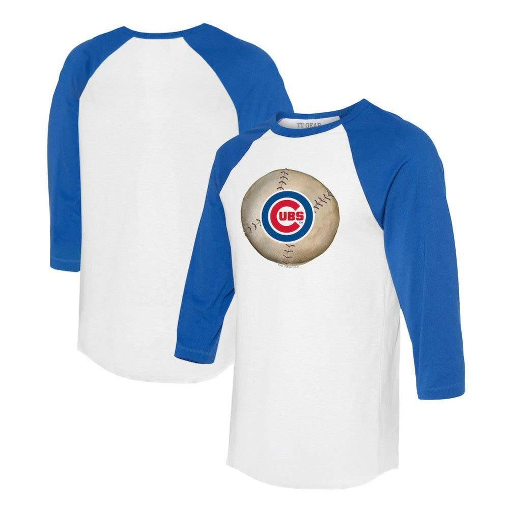 Chicago Cubs Tiny Turnip Unisex Stitched Baseball 3/4-Sleeve Raglan T-Shirt White/Royal
