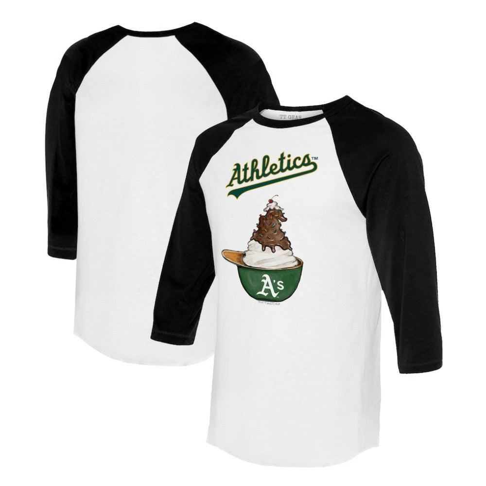 Athletics Tiny Turnip Unisex Sundae Helmet 3/4-Sleeve Raglan T-Shirt White/Black