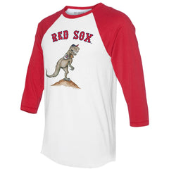 Boston Red Sox Tiny Turnip Unisex TT Rex 3/4-Sleeve Raglan T-Shirt White/Red