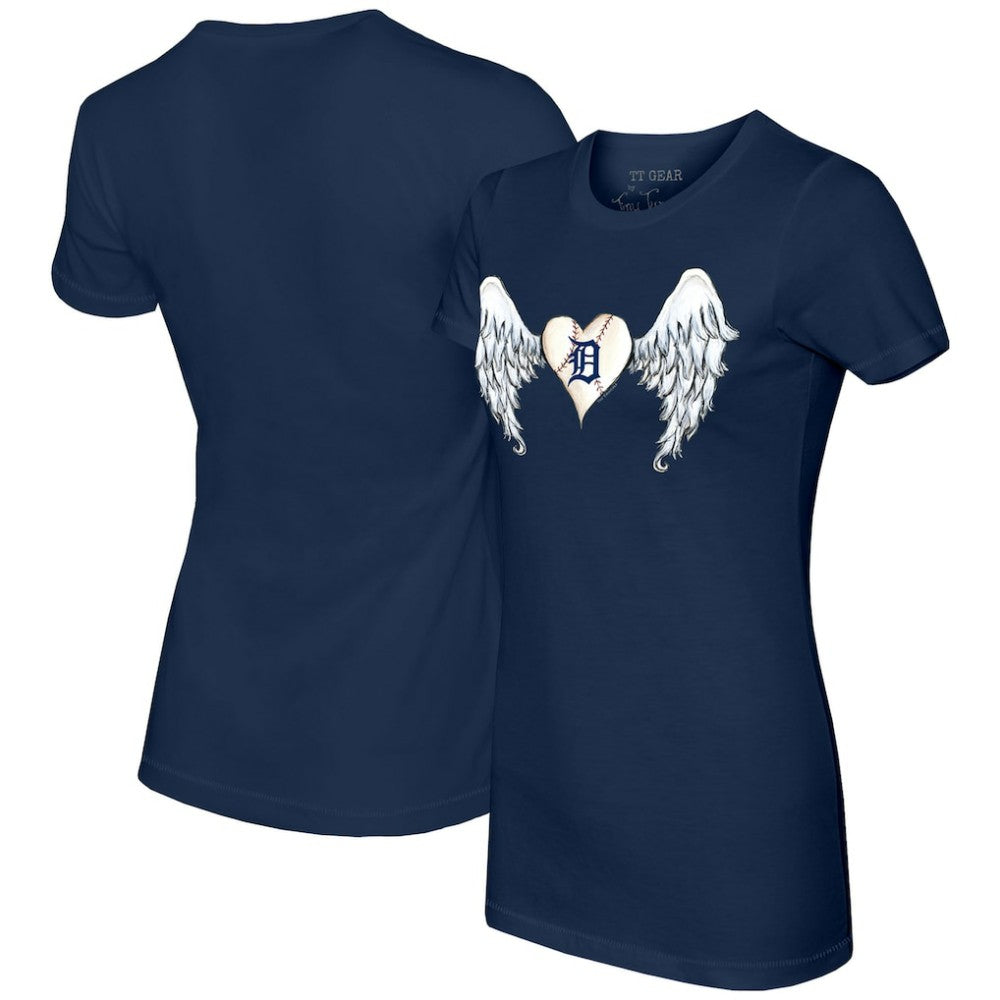 Detroit Tigers Tiny Turnip Women's Angel Wings T-Shirt Navy