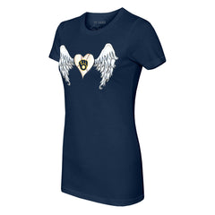 Milwaukee Brewers Tiny Turnip Women's Angel Wings T-Shirt Navy