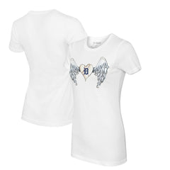 Detroit Tigers Tiny Turnip Women's Angel Wings T-Shirt White