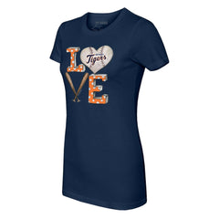 Detroit Tigers Tiny Turnip Women's Baseball Love T-Shirt Navy