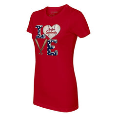 St. Louis Cardinals Tiny Turnip Women's Baseball Love T-Shirt Red