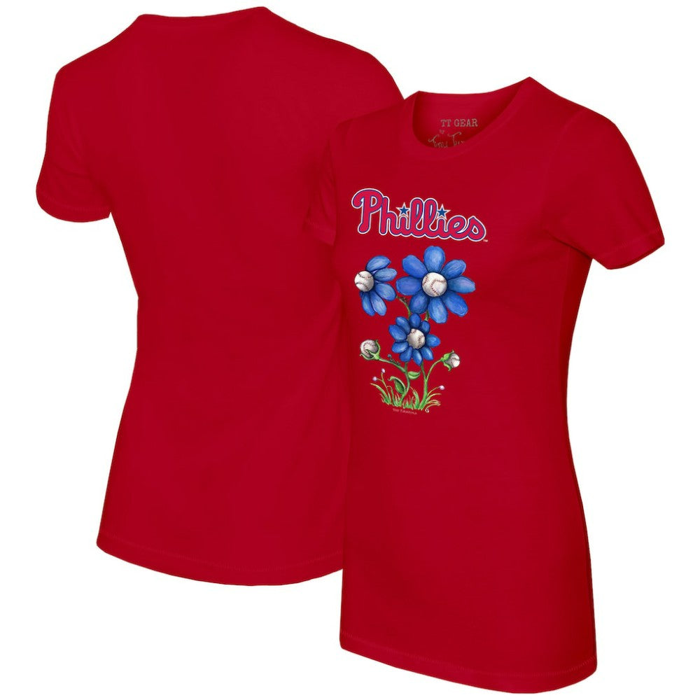 Philadelphia Phillies Tiny Turnip Women's Blooming Baseballs T-Shirt Red