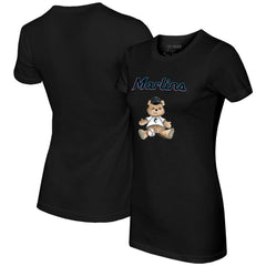 Miami Marlins Tiny Turnip Women's Teddy Boy T-Shirt Black