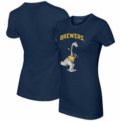 Milwaukee Brewers Tiny Turnip Women's Bronto T-Shirt Navy