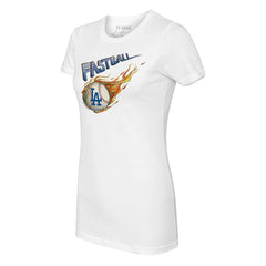 Los Angeles Dodgers Tiny Turnip Women's Fastball T-Shirt White