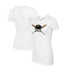 Pittsburgh Pirates Tiny Turnip Women's Hat Crossbats T-Shirt White