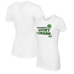 Milwaukee Brewers Tiny Turnip Women's Lucky Charm T-Shirt White
