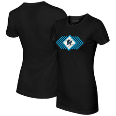 Miami Marlins Tiny Turnip Women's Prism Arrows T-Shirt Black