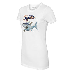 Detroit Tigers Tiny Turnip Women's Shark Logo T-Shirt White