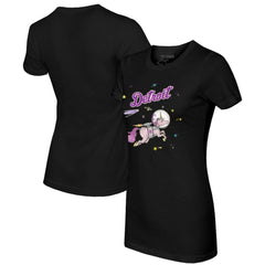 Detroit Tigers Tiny Turnip Women's Space Unicorn T-Shirt Black