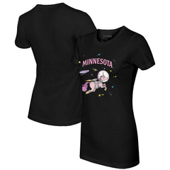 Minnesota Twins Tiny Turnip Women's Space Unicorn T-Shirt Black