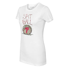 Philadelphia Phillies Tiny Turnip Women's Spit Ball T-Shirt White