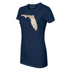 Tampa Bay Rays Tiny Turnip Women's State Outline T-Shirt Navy