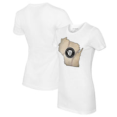 Milwaukee Brewers Tiny Turnip Women's State Outline T-Shirt White
