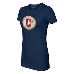 Cleveland Guardians Tiny Turnip Women's Stitched Baseball T-Shirt Navy