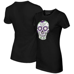 Colorado Rockies Tiny Turnip Women's Sugar Skull T-Shirt Black
