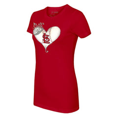 St. Louis Cardinals Tiny Turnip Women's Tiara Heart T-Shirt Red