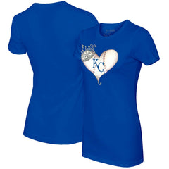 Kansas City Royals Tiny Turnip Women's Tiara Heart T-Shirt Royal