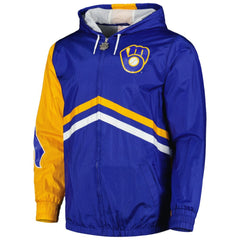 Milwaukee Brewers Undeniable Full-Zip Hoodie Windbreaker Jacket Royal | Mitchell & Ness