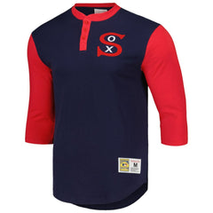 Chicago White Sox Cooperstown Collection Legendary Slub Henley 3/4-Sleeve T-Shirt Navy | Mitchell & Ness