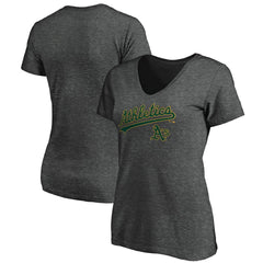 Athletics Women's Core Team Lock Up V-Neck T-Shirt Charcoal