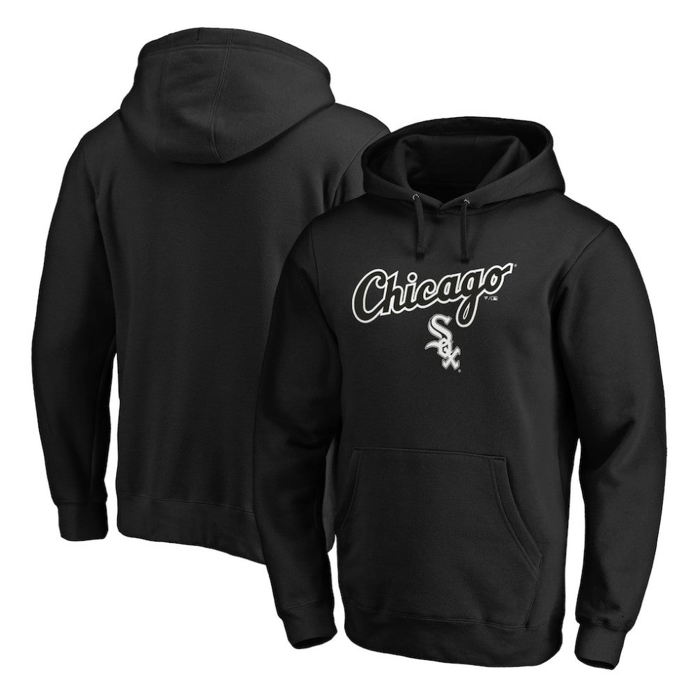 Chicago White Sox Team Lock Up Wordmark Pullover Hoodie Black