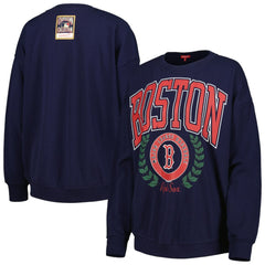 Boston Red Sox Women's Logo Lt 2.0 Pullover Sweatshirt Navy | Mitchell & Ness