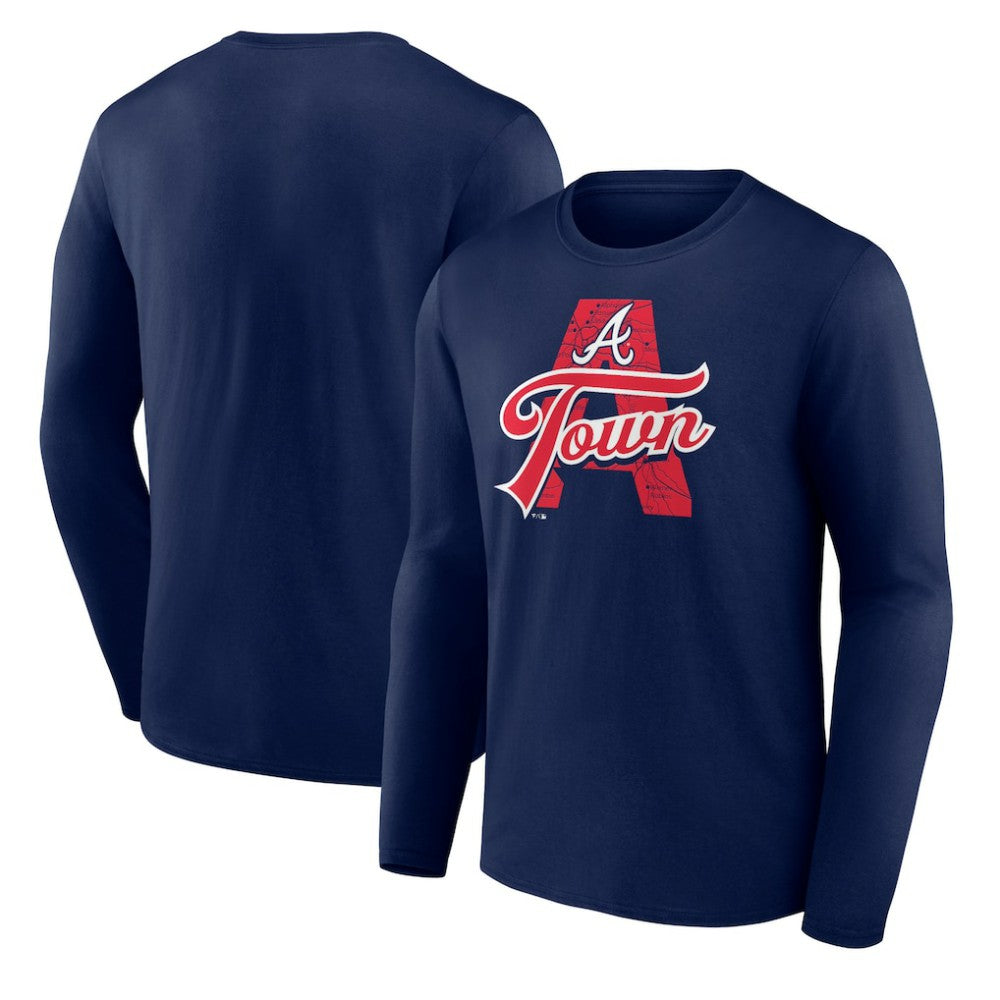 Atlanta Braves Hometown Graphic Long Sleeve T-Shirt Navy