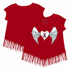 Los Angeles Angels Tiny Turnip Girls Youth Angel Wings Fringe T-Shirt Red