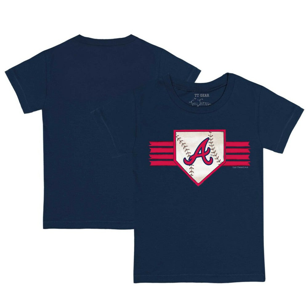 Atlanta Braves Tiny Turnip Youth Base Stripe T-Shirt Navy