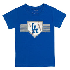 Los Angeles Dodgers Tiny Turnip Youth Base Stripe T-Shirt Royal