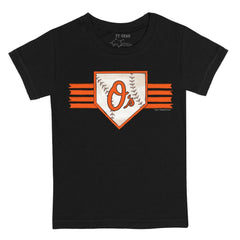 Baltimore Orioles Tiny Turnip Youth Base Stripe T-Shirt Black