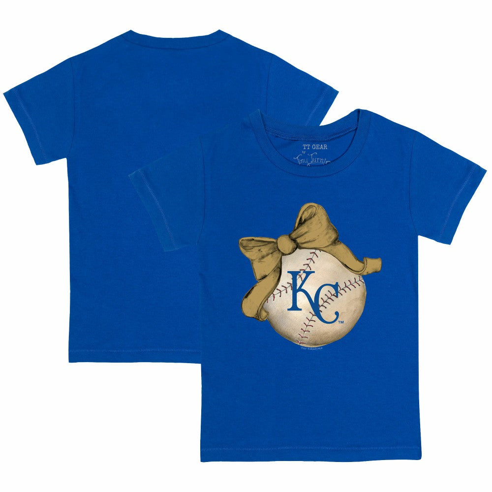 Kansas City Royals Tiny Turnip Youth Baseball Bow T-Shirt Royal