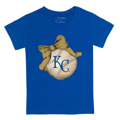 Kansas City Royals Tiny Turnip Youth Baseball Bow T-Shirt Royal