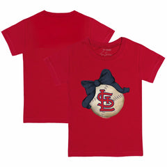 St. Louis Cardinals Tiny Turnip Youth Baseball Bow T-Shirt Red