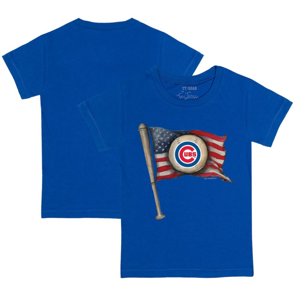 Chicago Cubs Tiny Turnip Youth Baseball Flag T-Shirt Royal