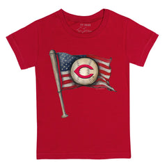 Cincinnati Reds Tiny Turnip Youth Baseball Flag T-Shirt Red