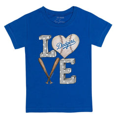Los Angeles Dodgers Tiny Turnip Youth Baseball Love T-Shirt Royal