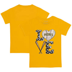 San Diego Padres Tiny Turnip Youth Baseball Love T-Shirt Gold