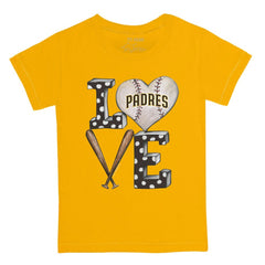 San Diego Padres Tiny Turnip Youth Baseball Love T-Shirt Gold