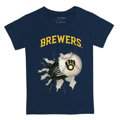 Milwaukee Brewers Tiny Turnip Youth Baseball Tear T-Shirt Navy
