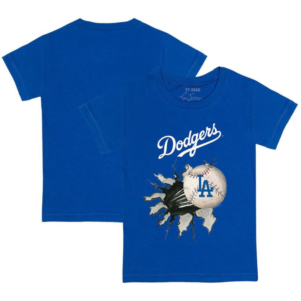 Los Angeles Dodgers Tiny Turnip Youth Baseball Tear T-Shirt Royal