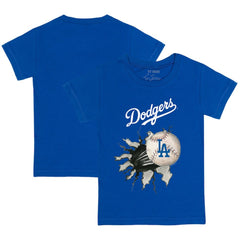 Los Angeles Dodgers Tiny Turnip Youth Baseball Tear T-Shirt Royal