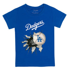 Los Angeles Dodgers Tiny Turnip Youth Baseball Tear T-Shirt Royal